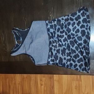 GUC Lululemon layered sports top gray & black stripes and leopard